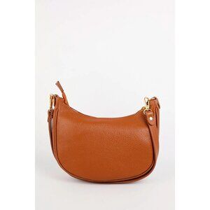Brown Crescent Crossbody Bag | Genuine Italian Leather | Luxury Shoulder Purse